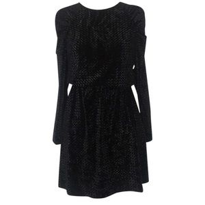 & Other Stories Velvet Black Dress with Gathered Shoulder